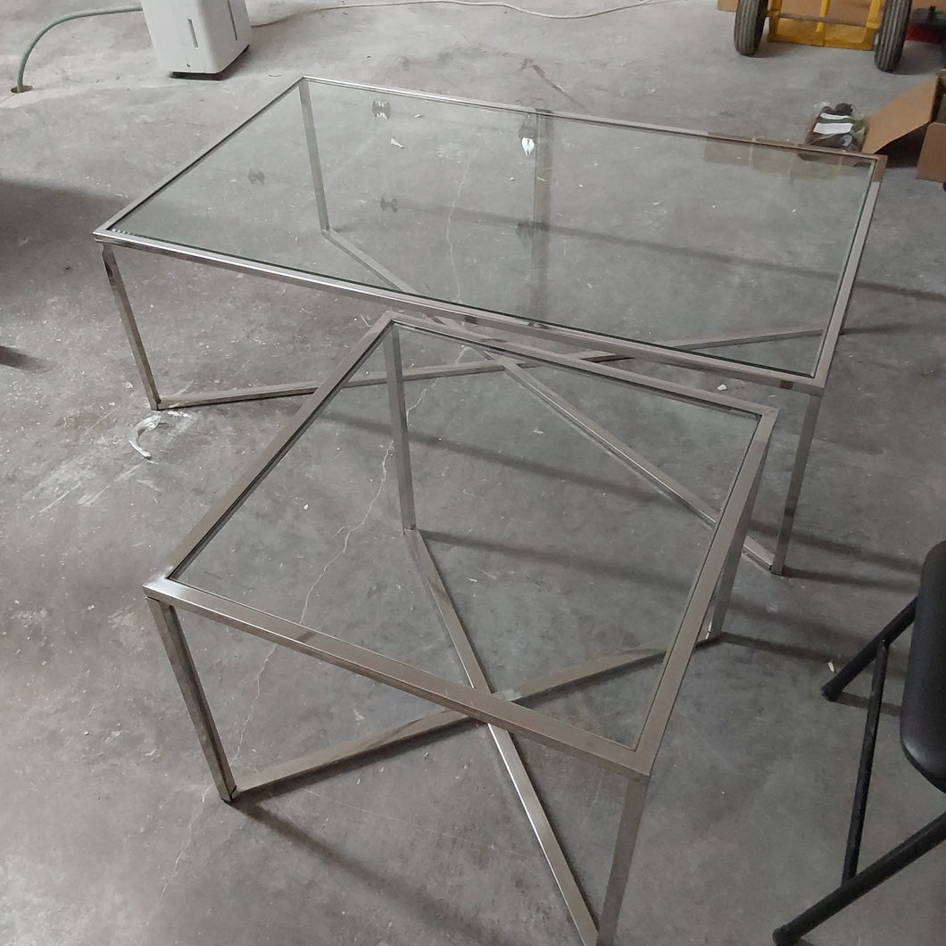Glass Coffee and End Table Set